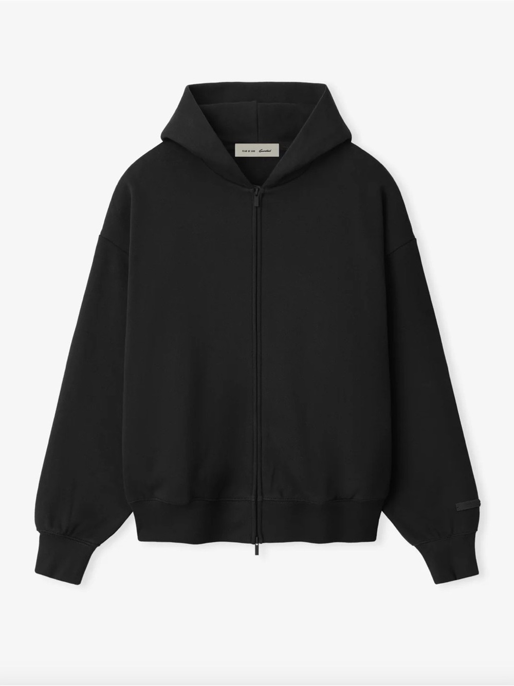 Fear of God Black Zip-Up Hooded Jacket